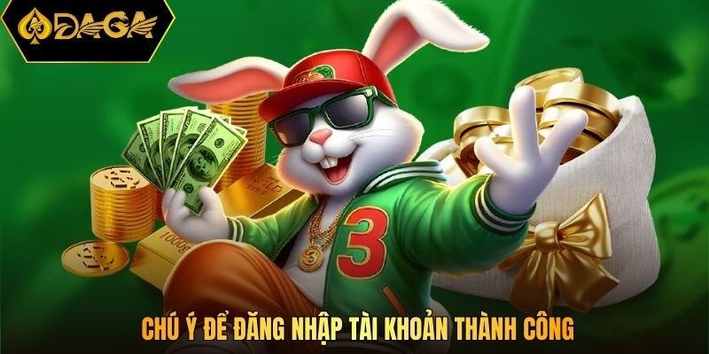 Chú ý để đăng nhập tài khoản thành công